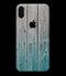 Trendy Teal to White Aged Wood Planks - iPhone XS MAX, XS/X, 8/8+, 7/7+, 5/5S/SE Skin-Kit (All iPhones Available)