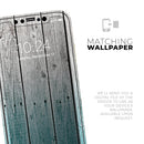Trendy Teal to White Aged Wood Planks - Protective Skin Wrap & Decal – Compatible with iPhone SE to iPhone 17 Pro Max (All Models)