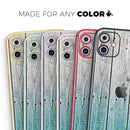Trendy Teal to White Aged Wood Planks - Protective Skin Wrap & Decal – Compatible with iPhone SE to iPhone 17 Pro Max (All Models)