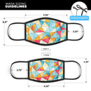 Triangular Geometric Pattern - Made in USA Mouth Cover Unisex Anti-Dust Cotton Blend Reusable & Washable Face Mask with Adjustable Sizing for Adult or Child