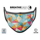 Triangular Geometric Pattern - Made in USA Mouth Cover Unisex Anti-Dust Cotton Blend Reusable & Washable Face Mask with Adjustable Sizing for Adult or Child