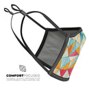 Triangular Geometric Pattern - Made in USA Mouth Cover Unisex Anti-Dust Cotton Blend Reusable & Washable Face Mask with Adjustable Sizing for Adult or Child