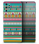 Tribal Vector Green & Pink Abstract Pattern V3 - Premium Vinyl Skin Decal for Samsung Galaxy S25 Ultra, S24, S23, S22 & All Galaxy S Models