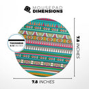Tribal Vector Green & Pink Abstract Pattern V3// WaterProof Rubber Foam Backed Anti-Slip Mouse Pad for Home Work Office or Gaming Computer Desk