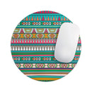 Tribal Vector Green & Pink Abstract Pattern V3// WaterProof Rubber Foam Backed Anti-Slip Mouse Pad for Home Work Office or Gaming Computer Desk