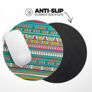 Tribal Vector Green & Pink Abstract Pattern V3// WaterProof Rubber Foam Backed Anti-Slip Mouse Pad for Home Work Office or Gaming Computer Desk