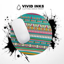 Tribal Vector Green & Pink Abstract Pattern V3// WaterProof Rubber Foam Backed Anti-Slip Mouse Pad for Home Work Office or Gaming Computer Desk