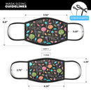 Trick or Treat Candy Pattern - Made in USA Mouth Cover Unisex Anti-Dust Cotton Blend Reusable & Washable Face Mask with Adjustable Sizing for Adult or Child