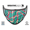 Trippy Retro Pattern - Made in USA Mouth Cover Unisex Anti-Dust Cotton Blend Reusable & Washable Face Mask with Adjustable Sizing for Adult or Child