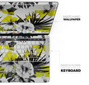 Tropical BW Sun Floral - Skin Decal Wrap Kit Compatible with the Apple MacBook Pro, Pro with Touch Bar or Air (11", 12", 13", 15" & 16" - All Versions Available)