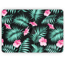 Tropical Mint and Vivid Pink Floral - Skin Decal Wrap Kit Compatible with the Apple MacBook Pro, Pro with Touch Bar or Air (11", 12", 13", 15" & 16" - All Versions Available)