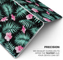 Tropical Mint and Vivid Pink Floral - Skin Decal Wrap Kit Compatible with the Apple MacBook Pro, Pro with Touch Bar or Air (11", 12", 13", 15" & 16" - All Versions Available)