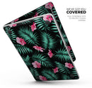Tropical Mint and Vivid Pink Floral - Skin Decal Wrap Kit Compatible with the Apple MacBook Pro, Pro with Touch Bar or Air (11", 12", 13", 15" & 16" - All Versions Available)