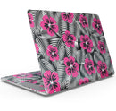 Tropical Summer Hot Pink Floral - Skin Decal Wrap Kit Compatible with the Apple MacBook Pro, Pro with Touch Bar or Air (11", 12", 13", 15" & 16" - All Versions Available)