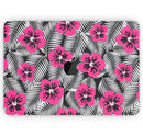 Tropical Summer Hot Pink Floral - Skin Decal Wrap Kit Compatible with the Apple MacBook Pro, Pro with Touch Bar or Air (11", 12", 13", 15" & 16" - All Versions Available)