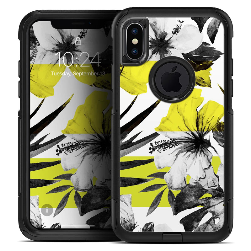 Tropical BW Sun Floral - Skin Kit for the iPhone OtterBox Cases