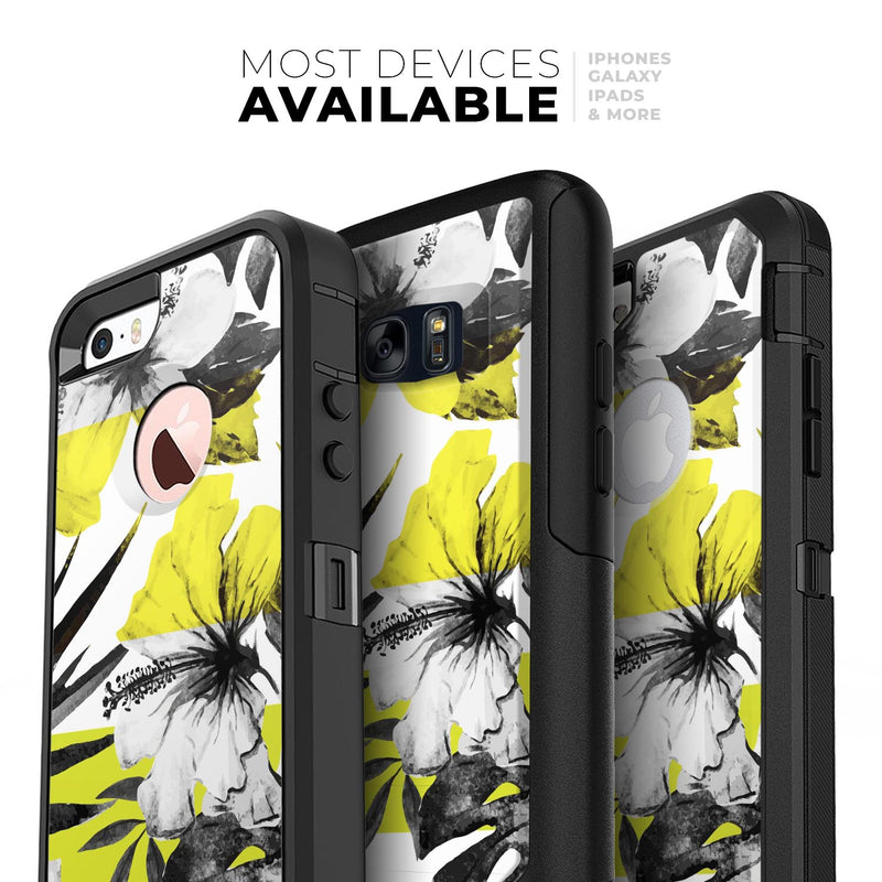 Tropical BW Sun Floral - Skin Kit for the iPhone OtterBox Cases