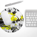 Tropical BW Sun Floral// WaterProof Rubber Foam Backed Anti-Slip Mouse Pad for Home Work Office or Gaming Computer Desk