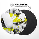 Tropical BW Sun Floral// WaterProof Rubber Foam Backed Anti-Slip Mouse Pad for Home Work Office or Gaming Computer Desk