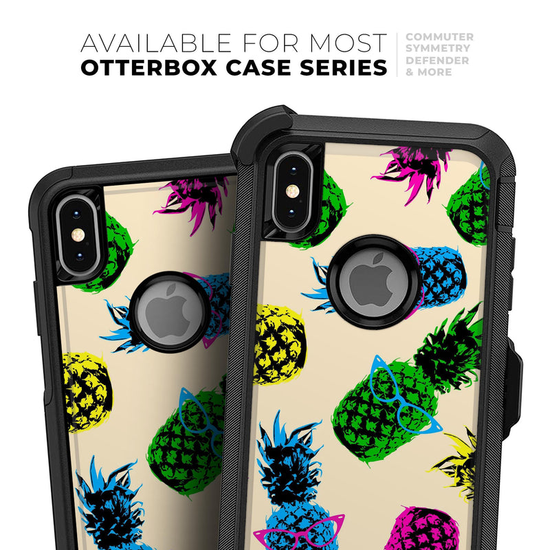 Tropical Cool Retro Pineapples - Skin Kit for the iPhone OtterBox Cases
