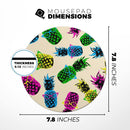 Tropical Cool Retro Pineapples// WaterProof Rubber Foam Backed Anti-Slip Mouse Pad for Home Work Office or Gaming Computer Desk