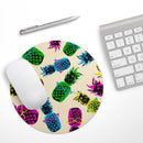 Tropical Cool Retro Pineapples// WaterProof Rubber Foam Backed Anti-Slip Mouse Pad for Home Work Office or Gaming Computer Desk
