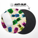 Tropical Cool Retro Pineapples// WaterProof Rubber Foam Backed Anti-Slip Mouse Pad for Home Work Office or Gaming Computer Desk