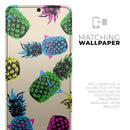 Tropical Cool Retro Pineapples - Premium Vinyl Skin Decal for Samsung Galaxy S25 Ultra, S24, S23, S22 & All Galaxy S Models