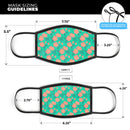 Tropical Coral Floral v1 - Made in USA Mouth Cover Unisex Anti-Dust Cotton Blend Reusable & Washable Face Mask with Adjustable Sizing for Adult or Child
