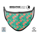 Tropical Coral Floral v1 - Made in USA Mouth Cover Unisex Anti-Dust Cotton Blend Reusable & Washable Face Mask with Adjustable Sizing for Adult or Child
