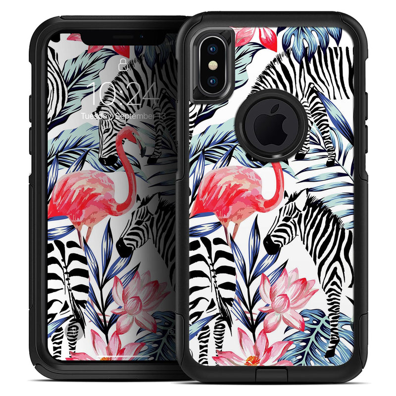 Tropical Flamingo and Zebra Jungle - Skin Kit for the iPhone OtterBox Cases