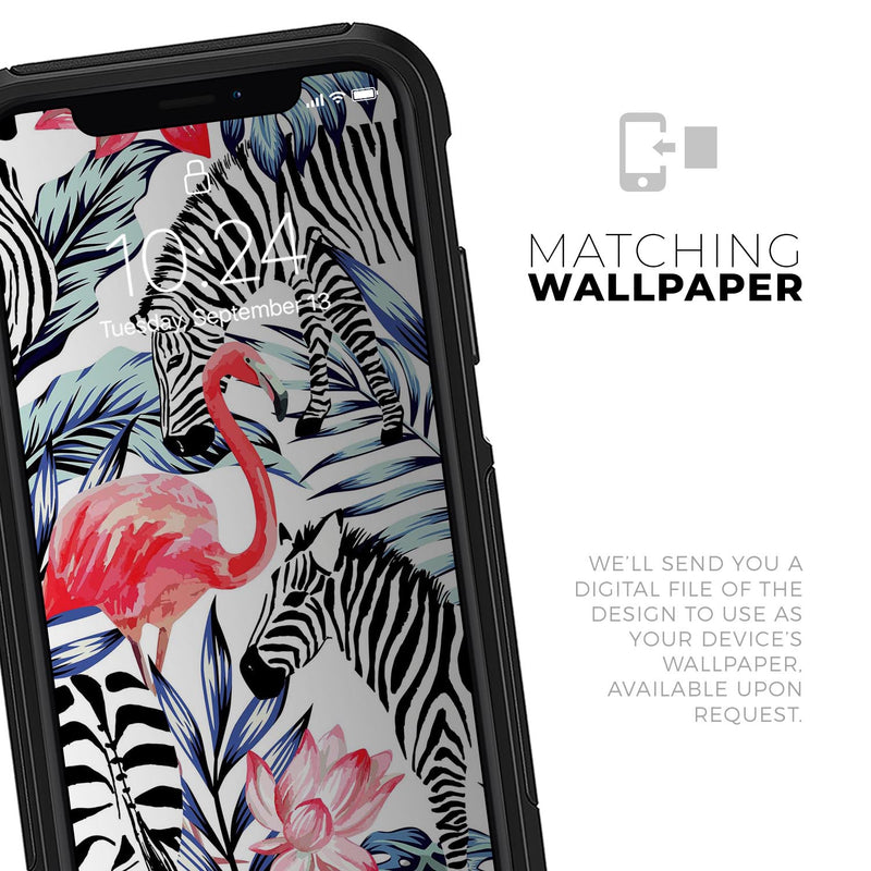 Tropical Flamingo and Zebra Jungle - Skin Kit for the iPhone OtterBox Cases