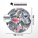 Tropical Flamingo and Zebra Jungle// WaterProof Rubber Foam Backed Anti-Slip Mouse Pad for Home Work Office or Gaming Computer Desk