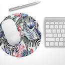 Tropical Flamingo and Zebra Jungle// WaterProof Rubber Foam Backed Anti-Slip Mouse Pad for Home Work Office or Gaming Computer Desk