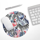 Tropical Flamingo and Zebra Jungle// WaterProof Rubber Foam Backed Anti-Slip Mouse Pad for Home Work Office or Gaming Computer Desk