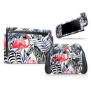 Tropical Flamingo and Zebra Jungle // Skin Decal Wrap Kit for Nintendo Switch Console & Dock, Joy-Cons, Pro Controller, Lite, 3DS XL, 2DS XL, DSi, or Wii - Vinyl Skin Wrap for Nintendo Switch 2, OLED, Lite, Pro Controller, Wii & Classic Handhelds