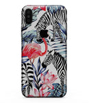 Tropical Flamingo and Zebra Jungle - iPhone XS MAX, XS/X, 8/8+, 7/7+, 5/5S/SE Skin-Kit (All iPhones Available)
