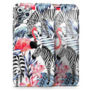 Tropical Flamingo and Zebra Jungle - Protective Skin Wrap & Decal – Compatible with iPhone SE to iPhone 17 Pro Max (All Models)
