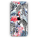 Tropical Flamingo and Zebra Jungle - Protective Skin Wrap & Decal – Compatible with iPhone SE to iPhone 17 Pro Max (All Models)