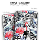 Tropical Flamingo and Zebra Jungle - Protective Skin Wrap & Decal – Compatible with iPhone SE to iPhone 17 Pro Max (All Models)