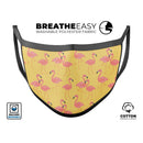 Tropical Flamingo v1 - Made in USA Mouth Cover Unisex Anti-Dust Cotton Blend Reusable & Washable Face Mask with Adjustable Sizing for Adult or Child