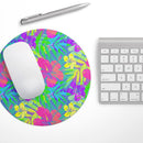 Tropical Fluorescent v1// WaterProof Rubber Foam Backed Anti-Slip Mouse Pad for Home Work Office or Gaming Computer Desk
