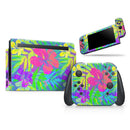 Tropical Fluorescent v1 // Skin Decal Wrap Kit for Nintendo Switch Console & Dock, Joy-Cons, Pro Controller, Lite, 3DS XL, 2DS XL, DSi, or Wii - Vinyl Skin Wrap for Nintendo Switch 2, OLED, Lite, Pro Controller, Wii & Classic Handhelds