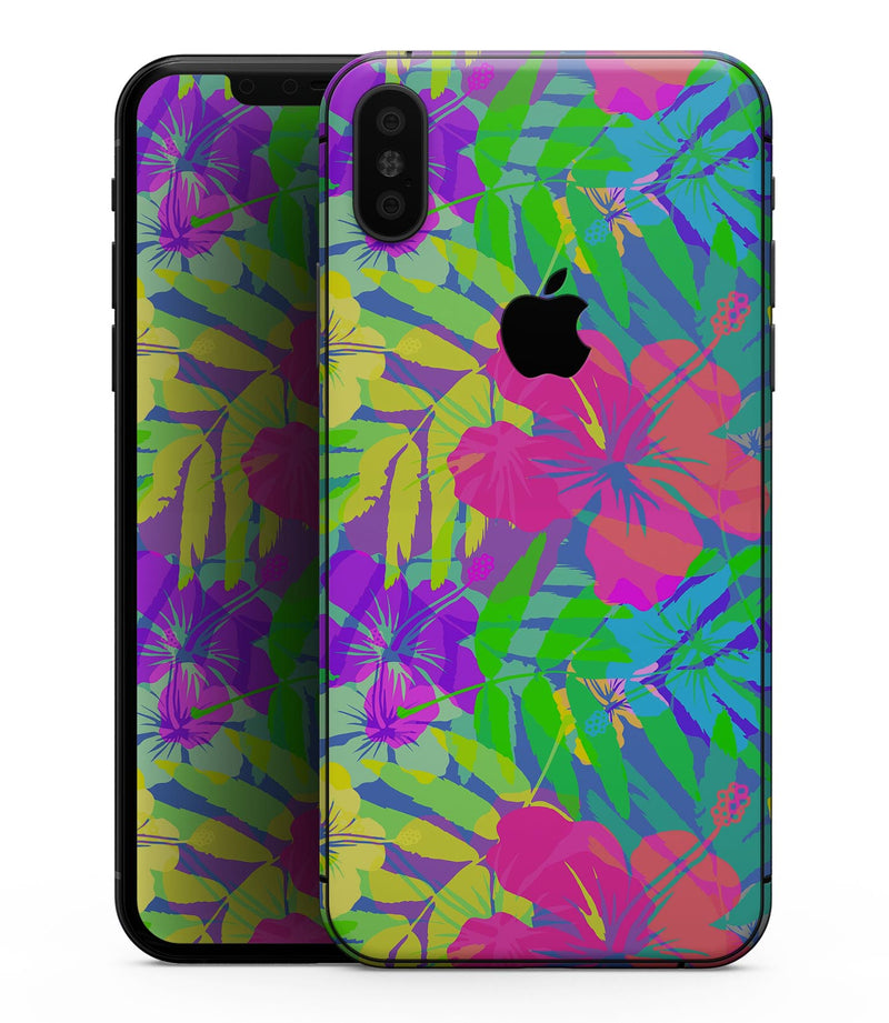 Tropical Fluorescent v1 - iPhone XS MAX, XS/X, 8/8+, 7/7+, 5/5S/SE Skin-Kit (All iPhones Available)