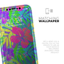 Tropical Fluorescent v1 - Protective Skin Wrap & Decal – Compatible with iPhone SE to iPhone 17 Pro Max (All Models)