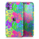 Tropical Fluorescent v1 - Protective Skin Wrap & Decal – Compatible with iPhone SE to iPhone 17 Pro Max (All Models)