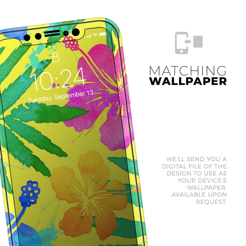 Tropical Fluorescent v2 // Skin-Kit compatible with the Apple iPhone 14, 13, 12, 12 Pro Max, 12 Mini, 11 Pro, SE, X/XS + (All iPhones Available)