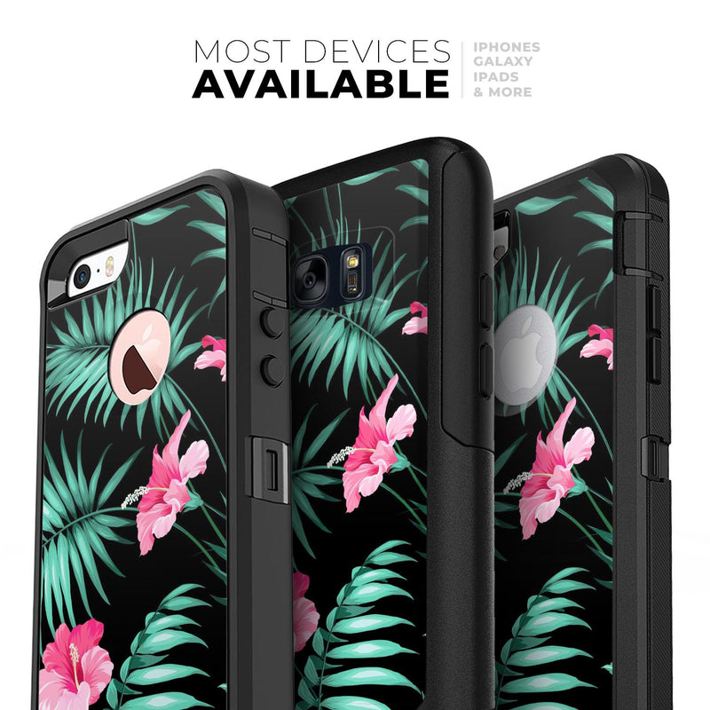 Tropical Mint and Vivid Pink Floral - Skin Kit for the iPhone OtterBox Cases
