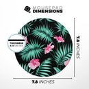 Tropical Mint and Vivid Pink Floral// WaterProof Rubber Foam Backed Anti-Slip Mouse Pad for Home Work Office or Gaming Computer Desk