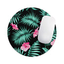 Tropical Mint and Vivid Pink Floral// WaterProof Rubber Foam Backed Anti-Slip Mouse Pad for Home Work Office or Gaming Computer Desk